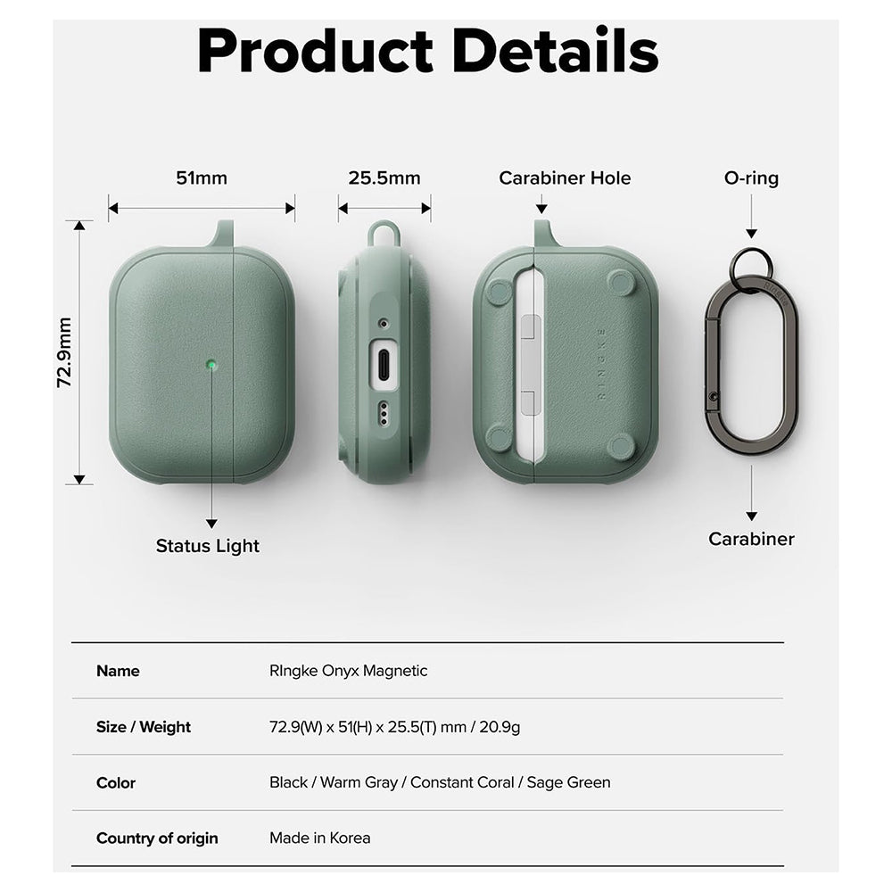 Ringke Onyx Magnetic Cover til Apple AirPods Pro 3, Grøn