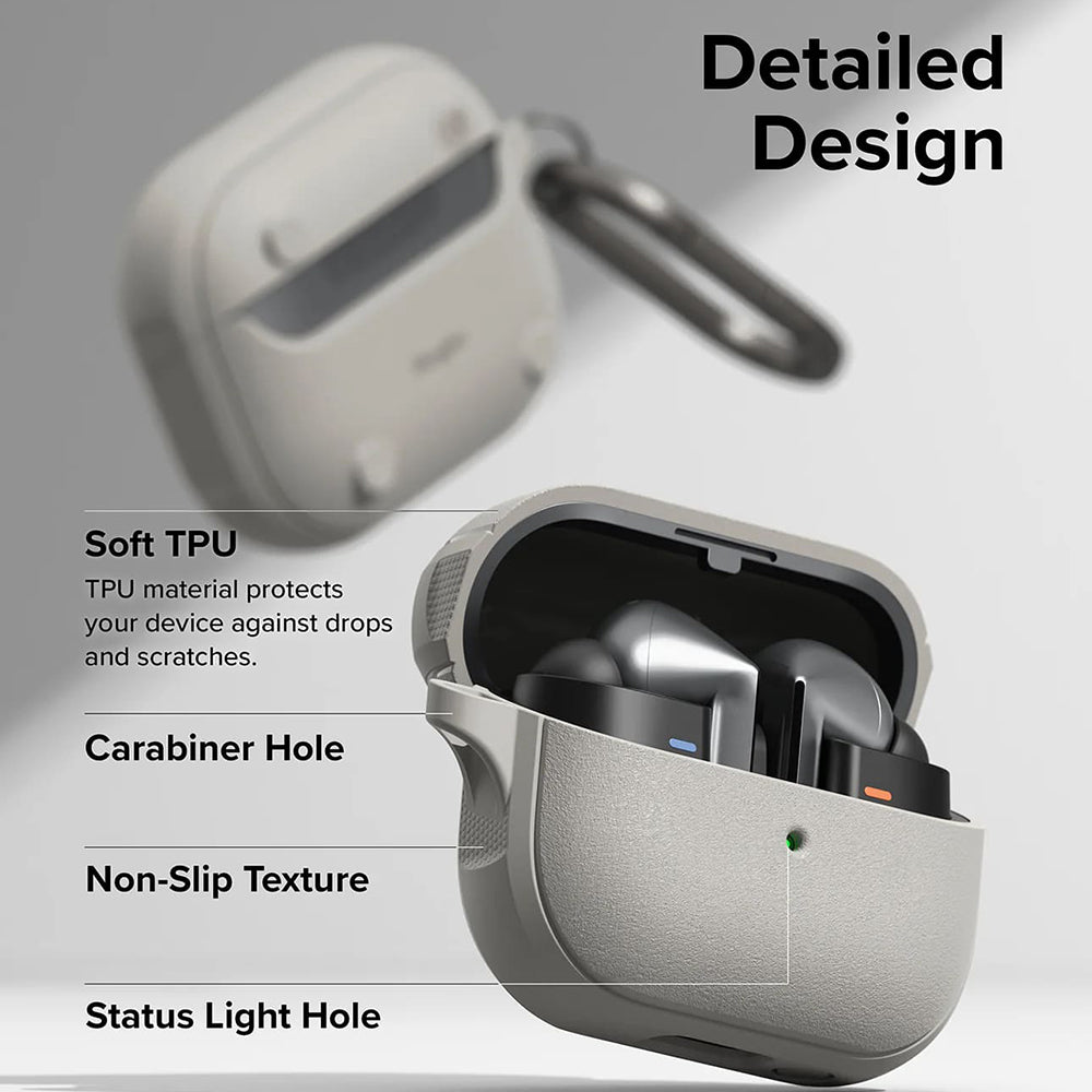 Ringke Onyx Magnetic etui til Samsung Galaxy Buds3 FE / Buds3 Pro / Buds3, Grå