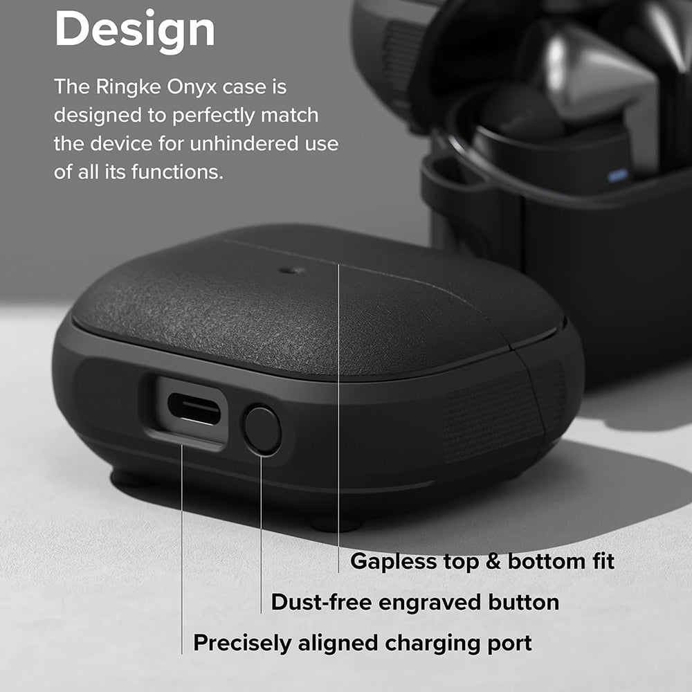 Ringke Onyx Magnetic etui til Samsung Galaxy Buds3 FE / Buds3 Pro / Buds3, Sort