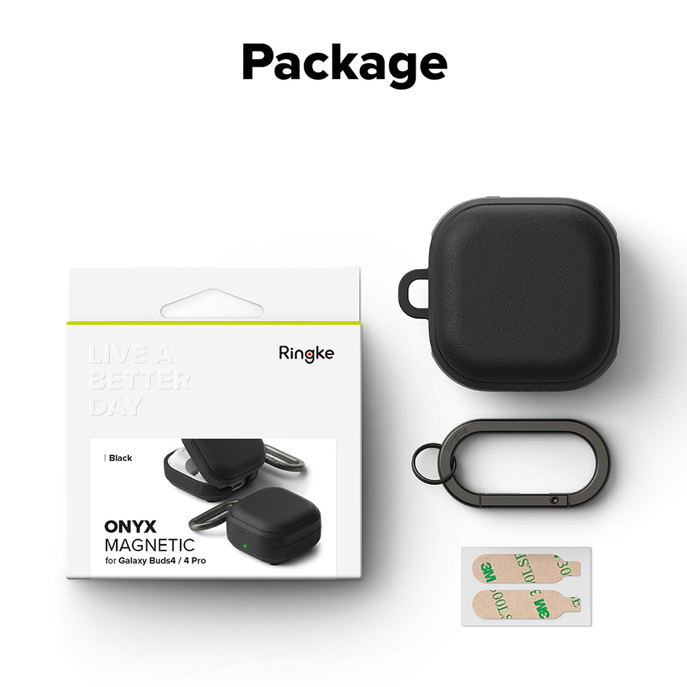 Ringke Onyx Magnetic etui til Samsung Galaxy Buds4 / Buds4 Pro, Sort
