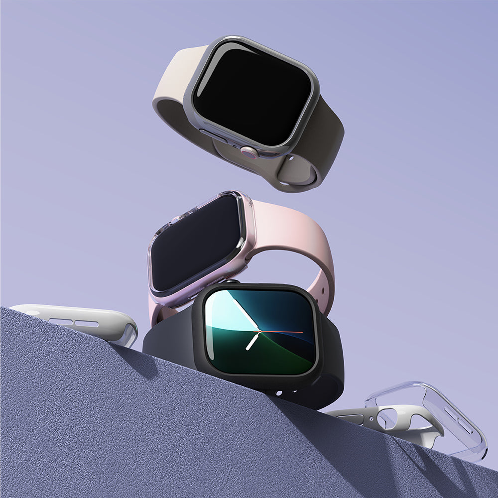 Ringke Slim-etui til Apple Watch Series 10 / 11 46mm, sæt med 2 stk., Mat sort / Transparent