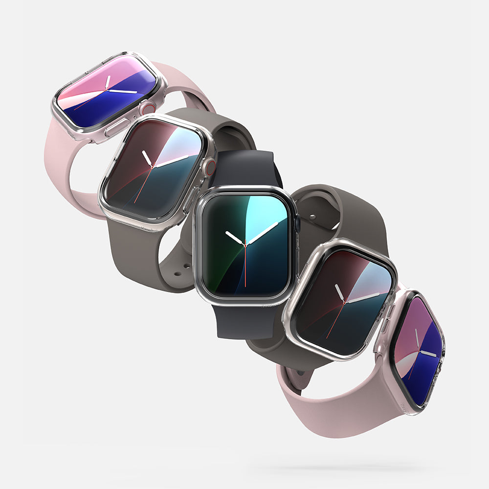 Ringke Slim-etui til Apple Watch Series 10 / 11 46mm, sæt med 2 stk., Mat sort / Transparent