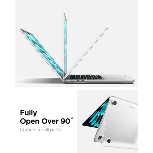 Spigen Airskin cover til Apple MacBook Air 13 tommer (2026) / (2025) / (2024) / (2022), Satin Transparent ACS11530