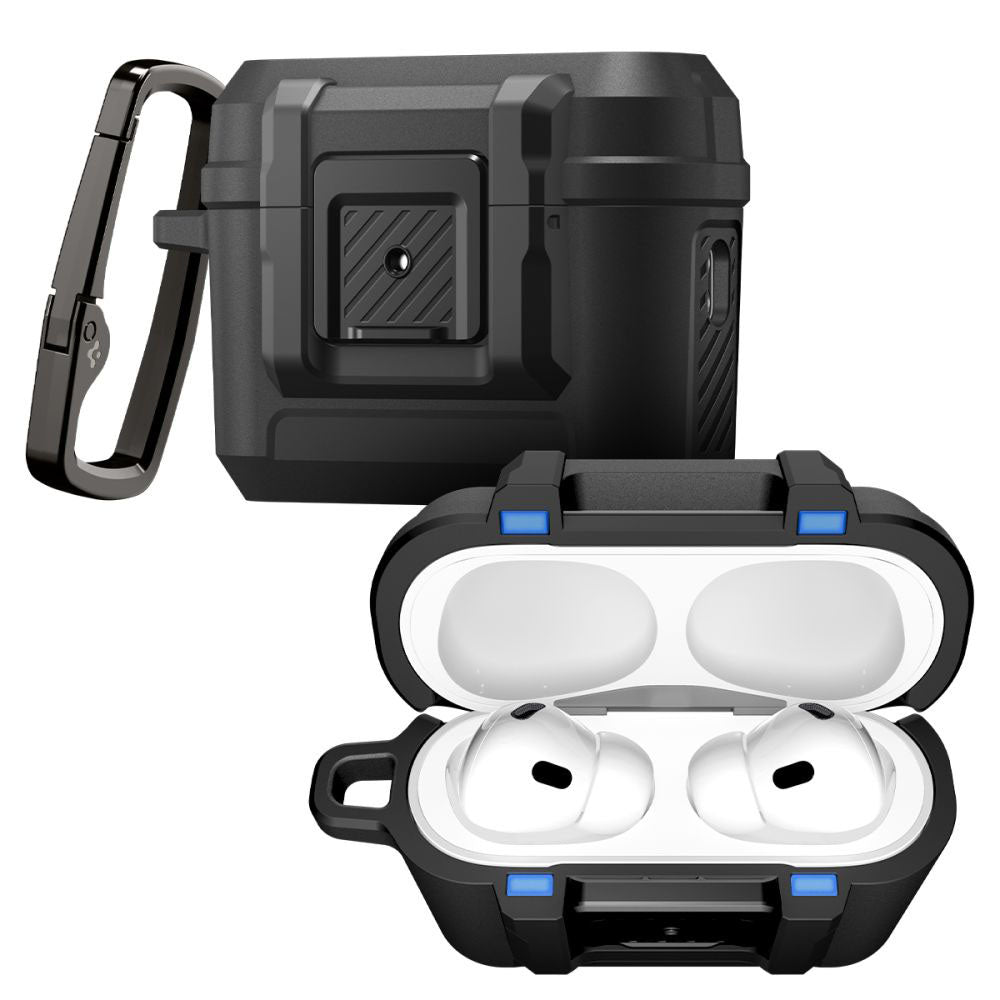 Spigen Lock Fit etui til Apple AirPods Pro 3, Mat Sort ACS09825