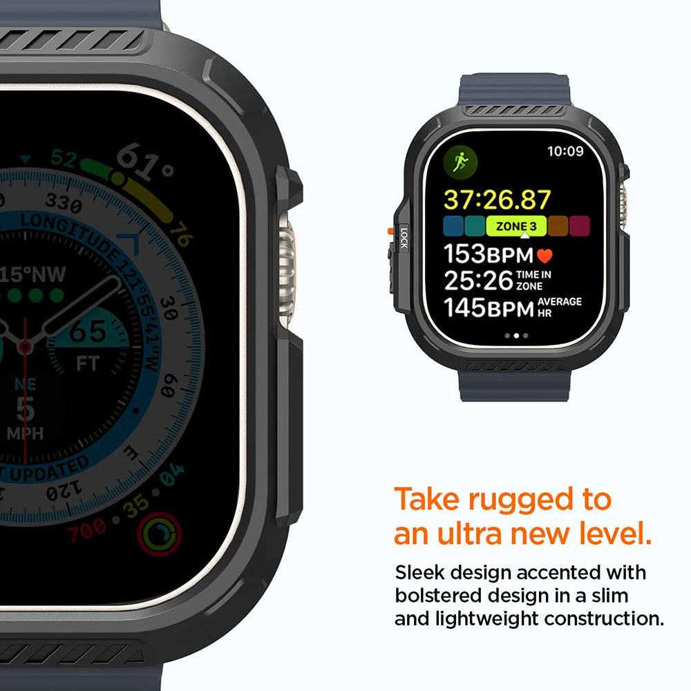 Spigen Lock Fit cover til Apple Watch Ultra Series, Mat Sort ACS06208