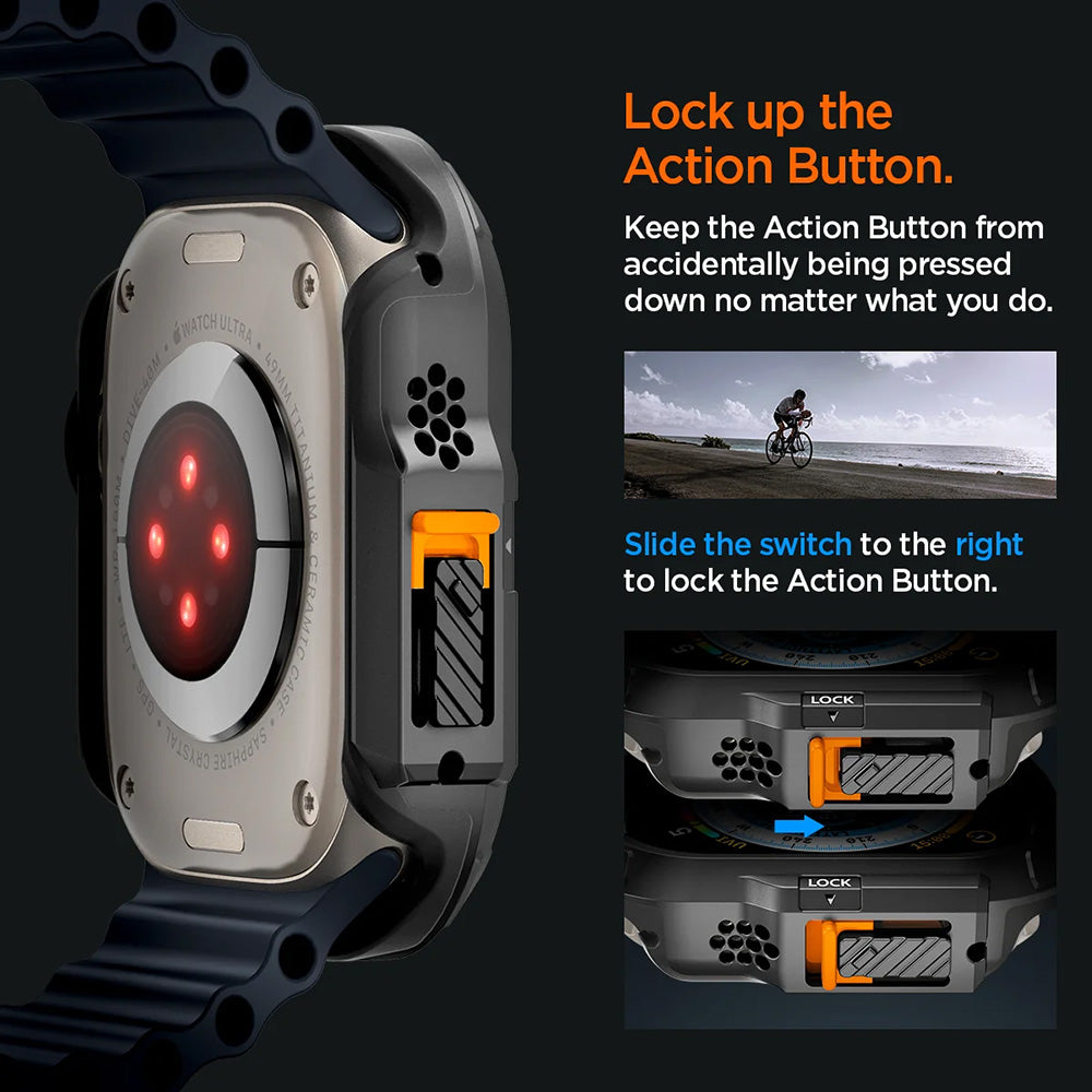 Spigen Lock Fit cover til Apple Watch Ultra Series, Mat Sort ACS06208