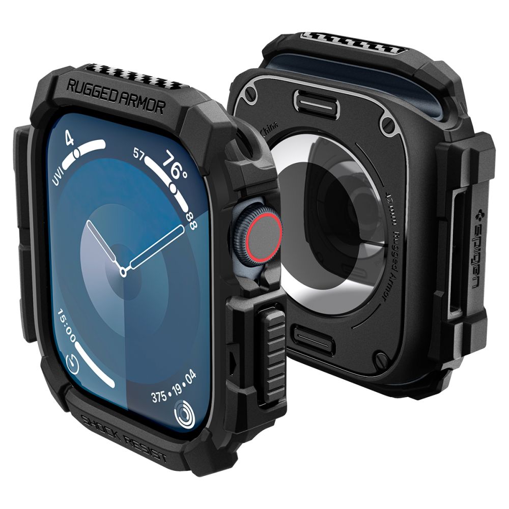 Spigen Rugged Armor cover til Apple Watch Series 10 / 11 42mm, Sort ACS08585