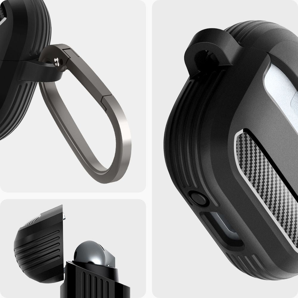 Spigen Rugged Armor etui til Samsung Galaxy Buds3 FE / Buds3 Pro / Buds3, Sort ACS08330