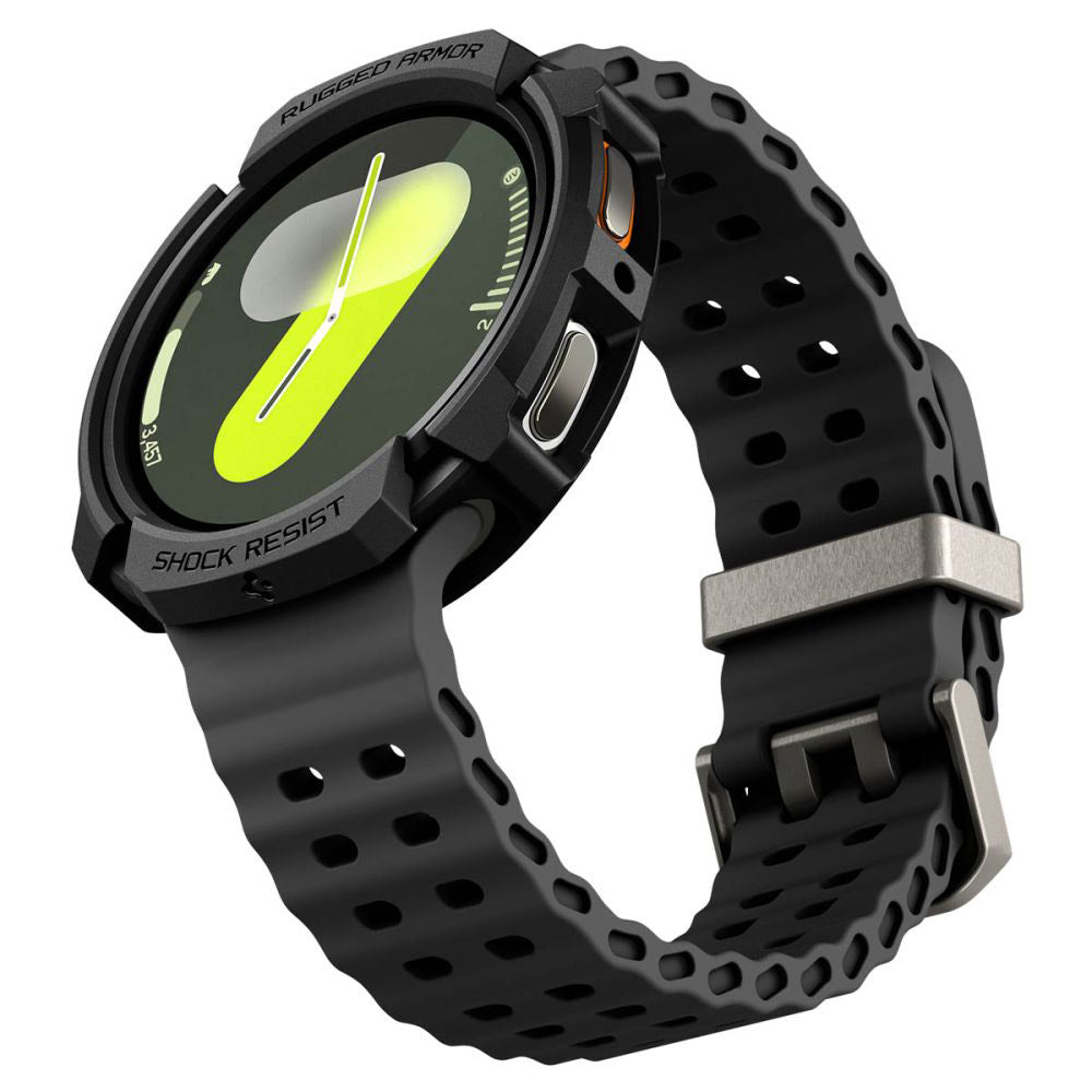 Spigen Rugged Armor cover til Samsung Galaxy Watch8 44mm, Mat Sort ACS10006