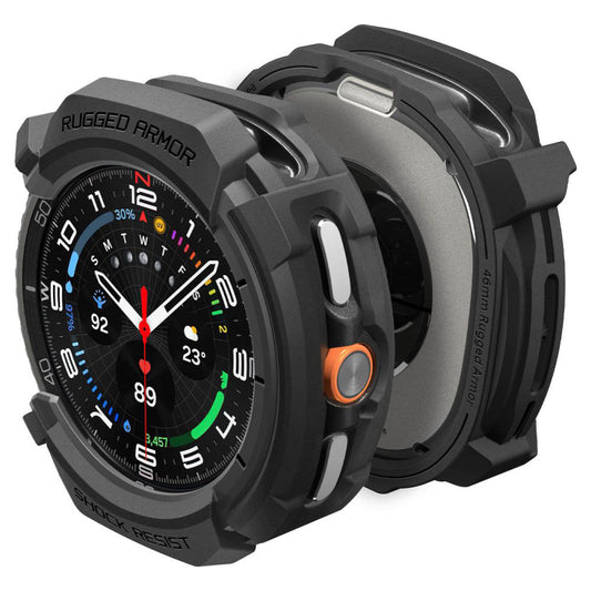 Spigen Rugged Armor cover til Samsung Galaxy Watch8 Classic, Mat Sort ACS10012