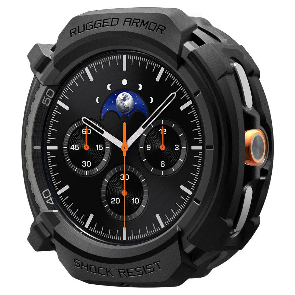 Spigen Rugged Armor cover til Samsung Galaxy Watch8 Classic, Mat Sort ACS10012