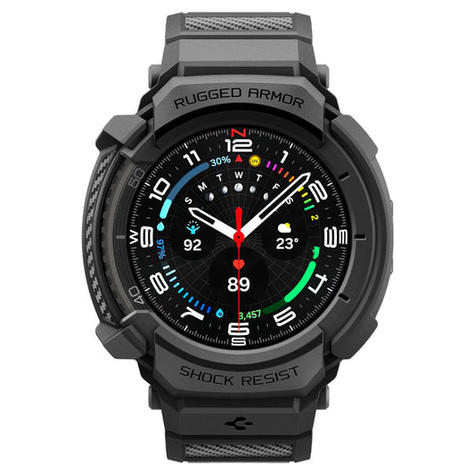 Spigen Rugged Armor Pro cover til Samsung Galaxy Watch8 Classic, Mat Sort ACS10013