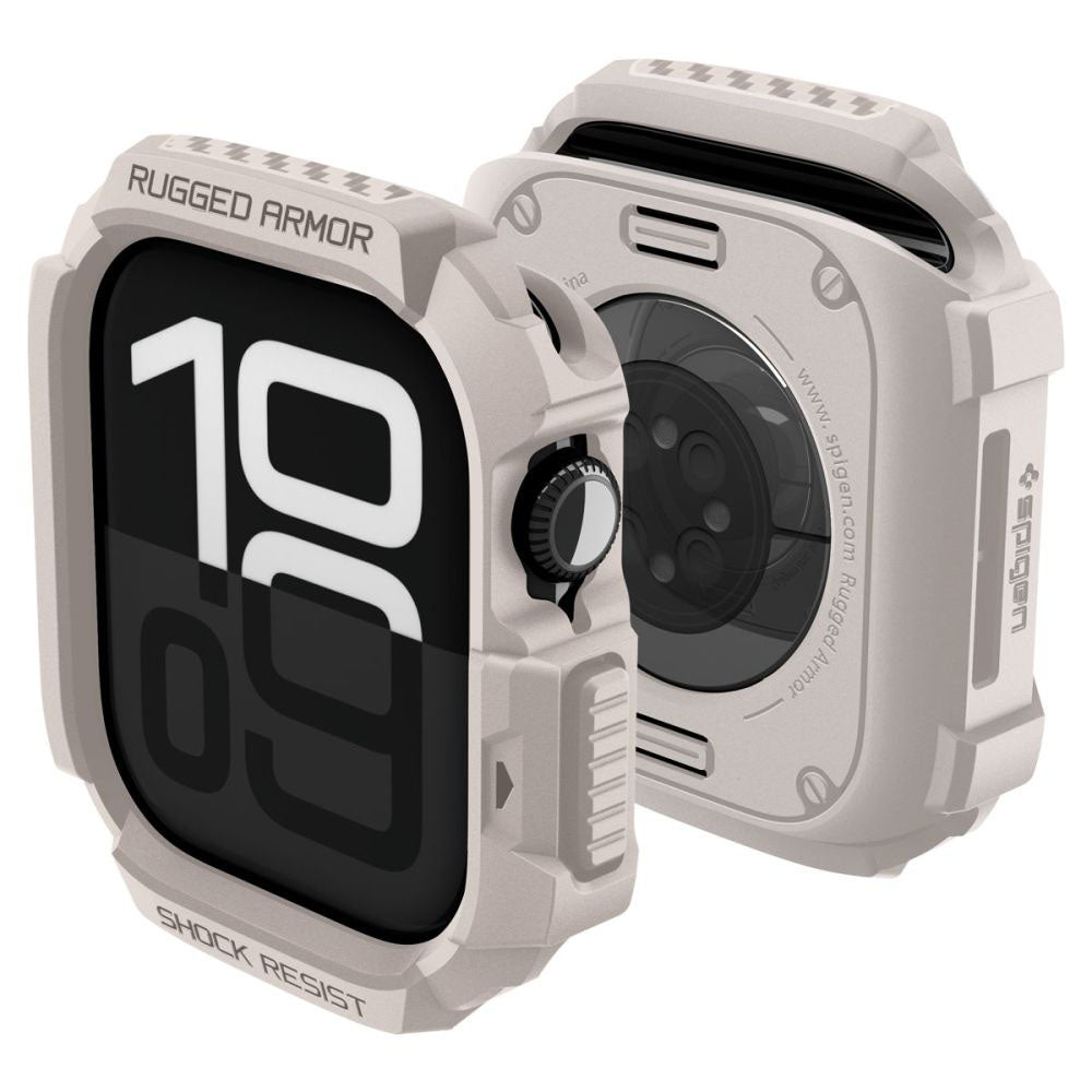 Spigen Rugged Armor V2 etui til Apple Watch Series 10 / 11 42mm, Beige ACS10493