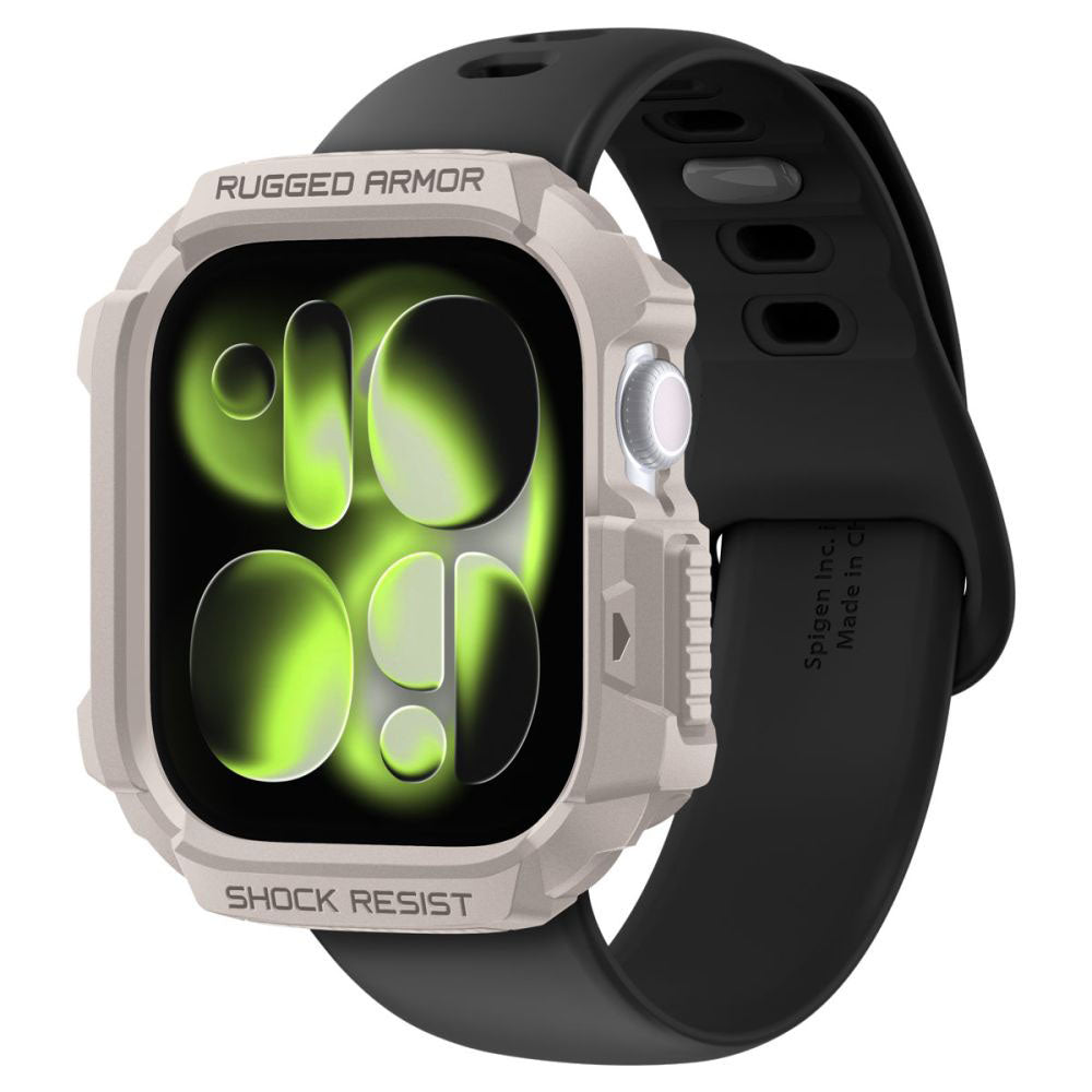 Spigen Rugged Armor V2 etui til Apple Watch Series 10 / 11 42mm, Beige ACS10493