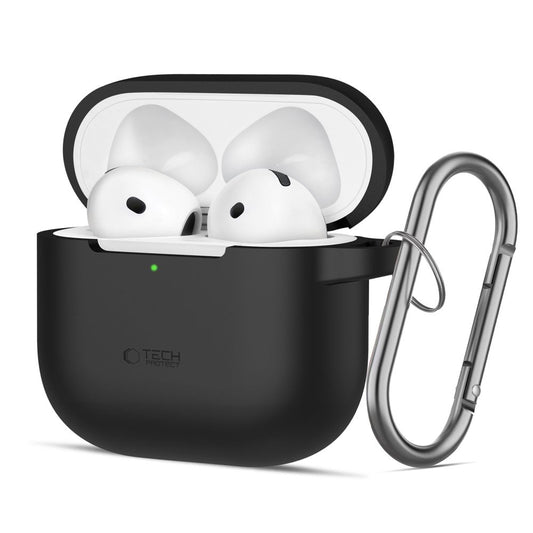 Tech-Protect Silicone Hook etui til Apple AirPods 4, Sort