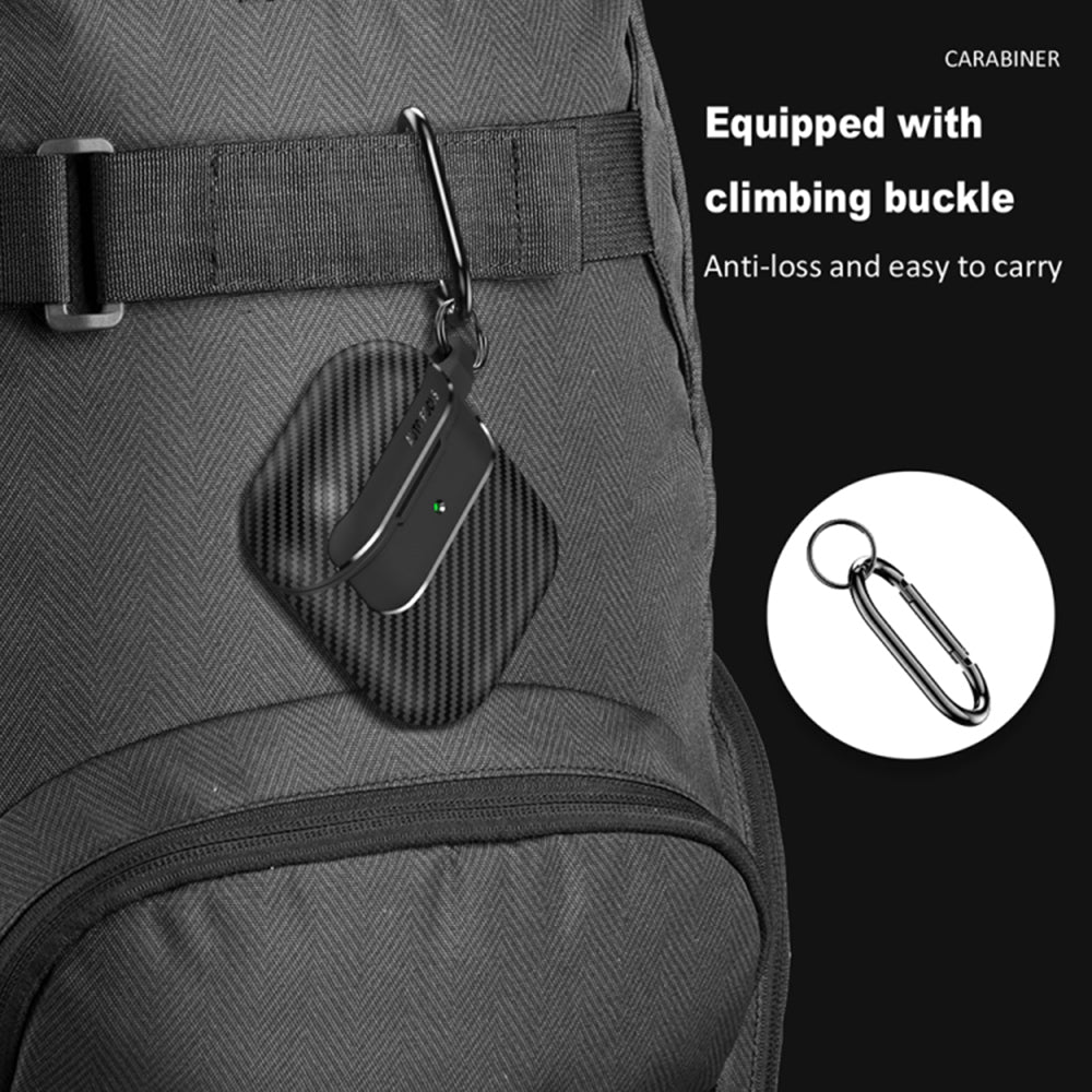 Techsuit CarbonFiber-etui til Apple AirPods Gen 2 / Gen 1, Sort