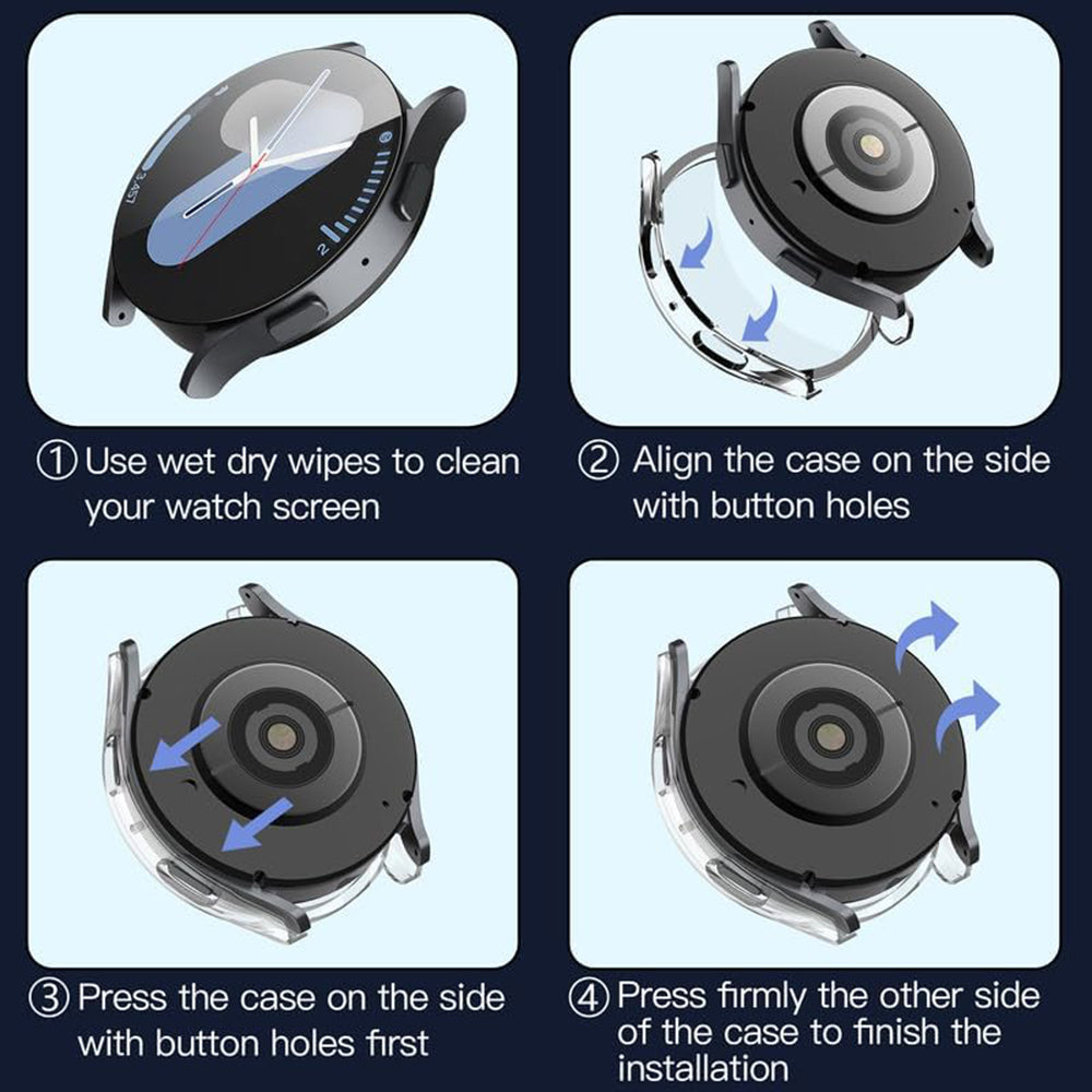 Techsuit Defense360 Pro cover til Samsung Galaxy Watch7 44mm, Transparent