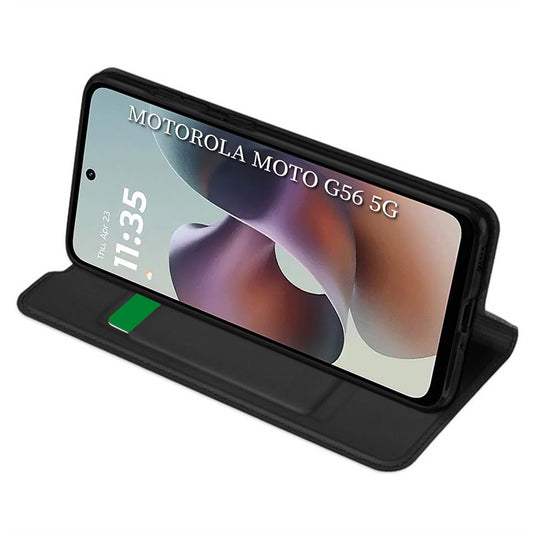 Cover til Motorola Moto G56, Techsuit, Magskin Book, Sort