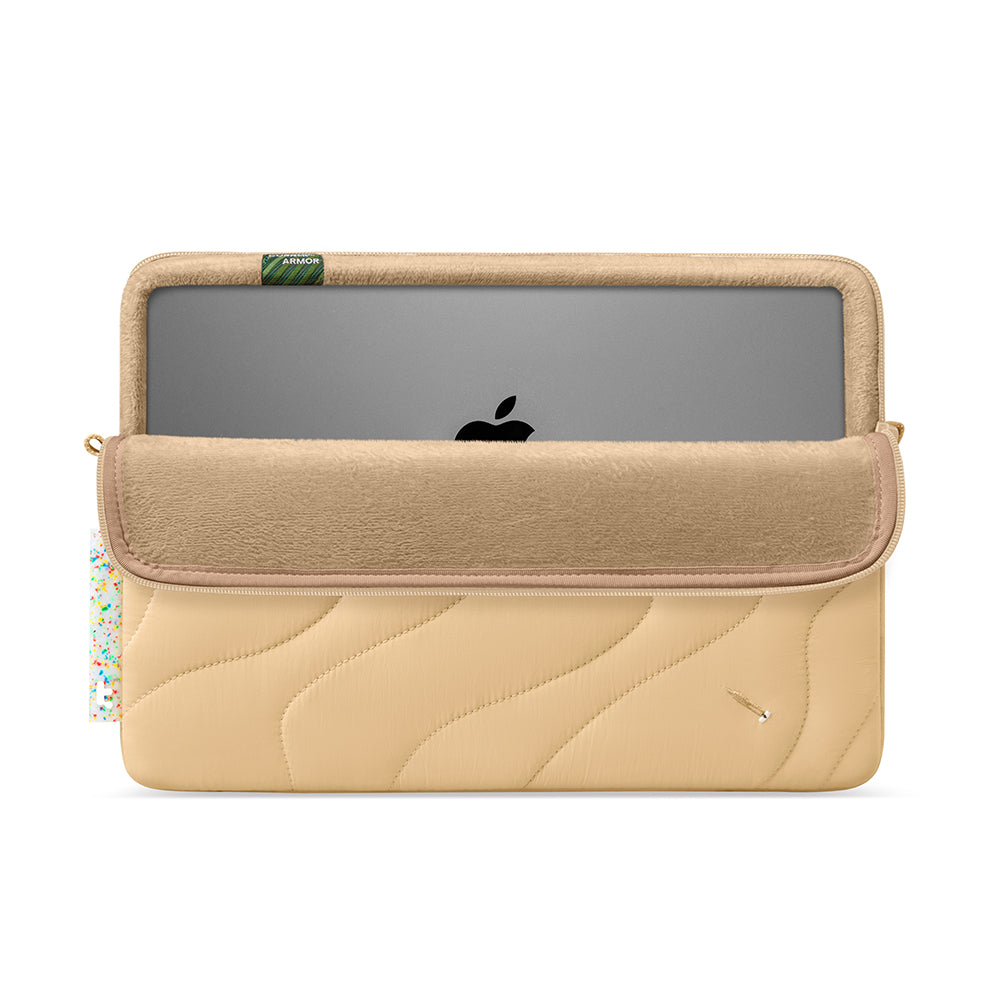 Tomtoc Terra etui til 14 tommer laptop, Creme