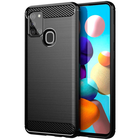 Etui til Samsung Galaxy A21s A217, Forcell, Carbon, Sort