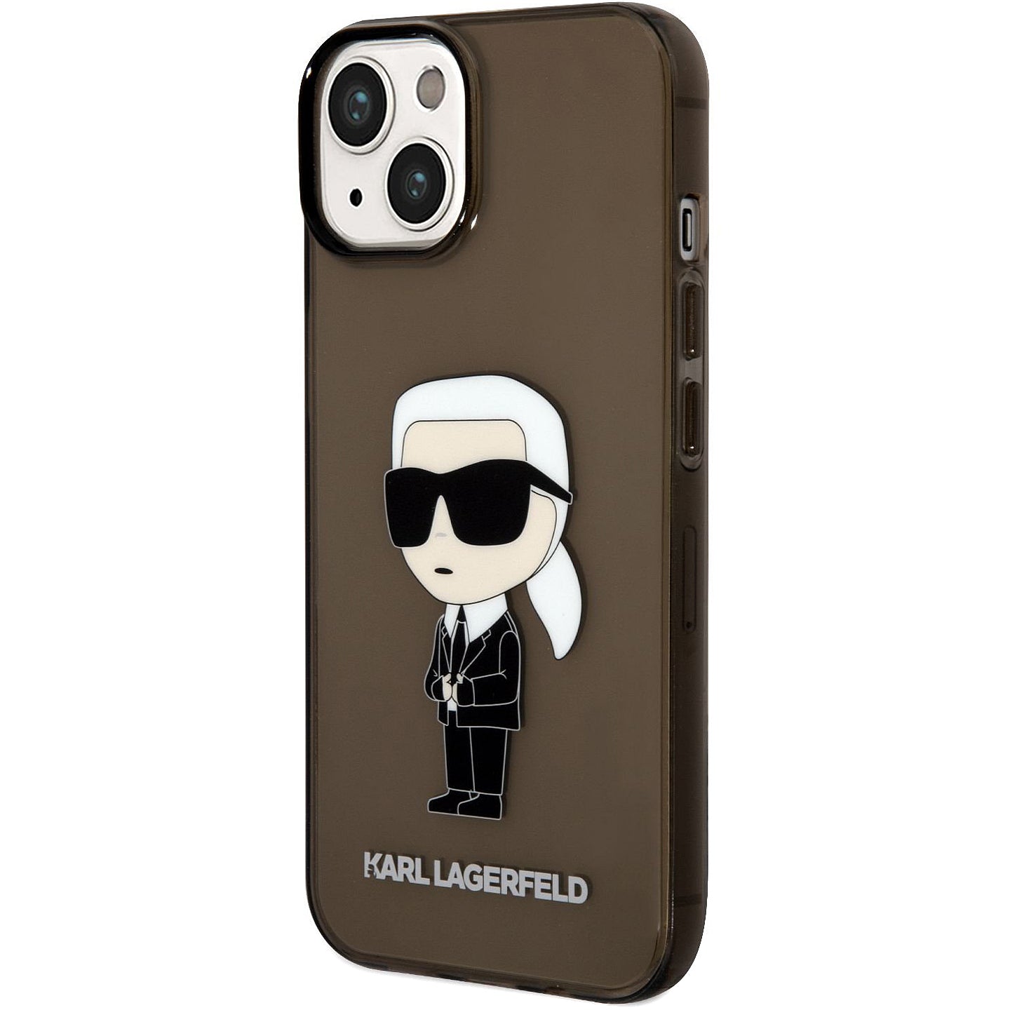TPU-etui Karl Lagerfeld IML til Apple iPhone 14 Plus, Ikonik NFT, Gennemsigtig Sort KLHCP14MHNIKTCK