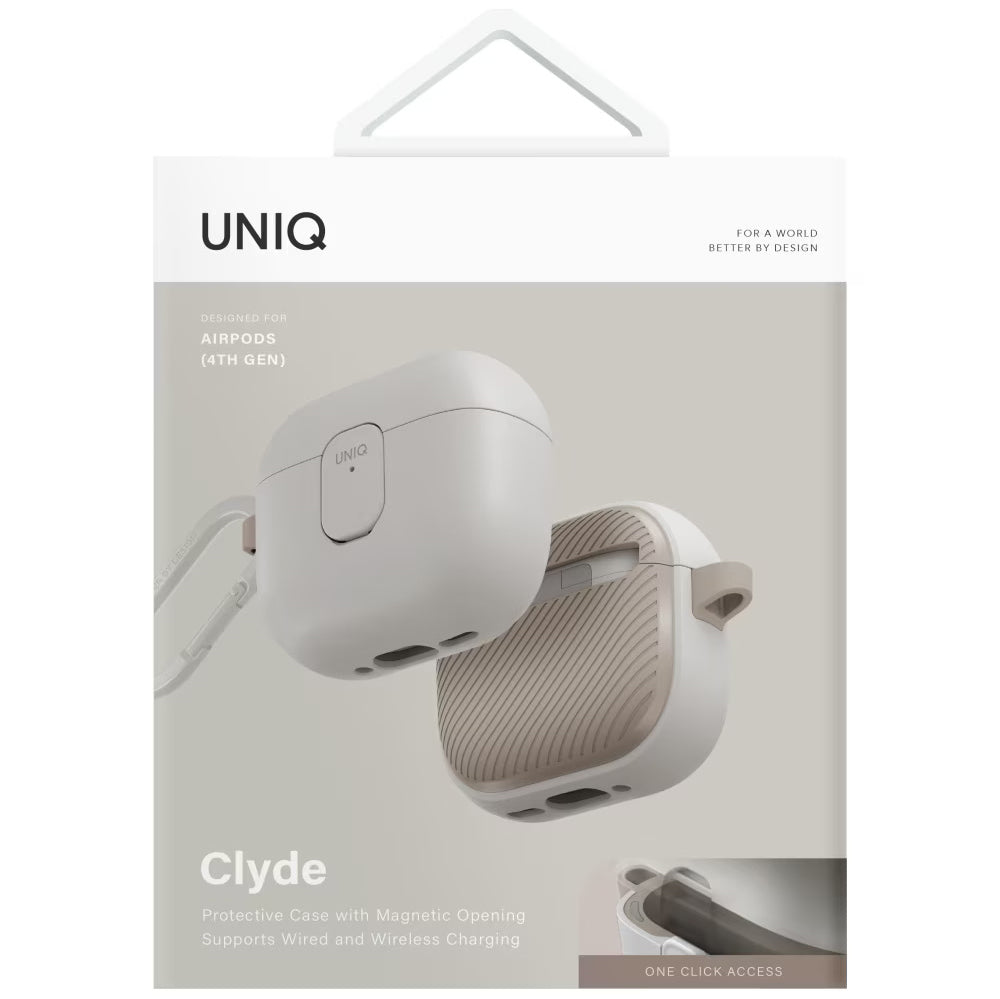 UNIQ Clyde etui til Apple AirPods 4, Grå Beige