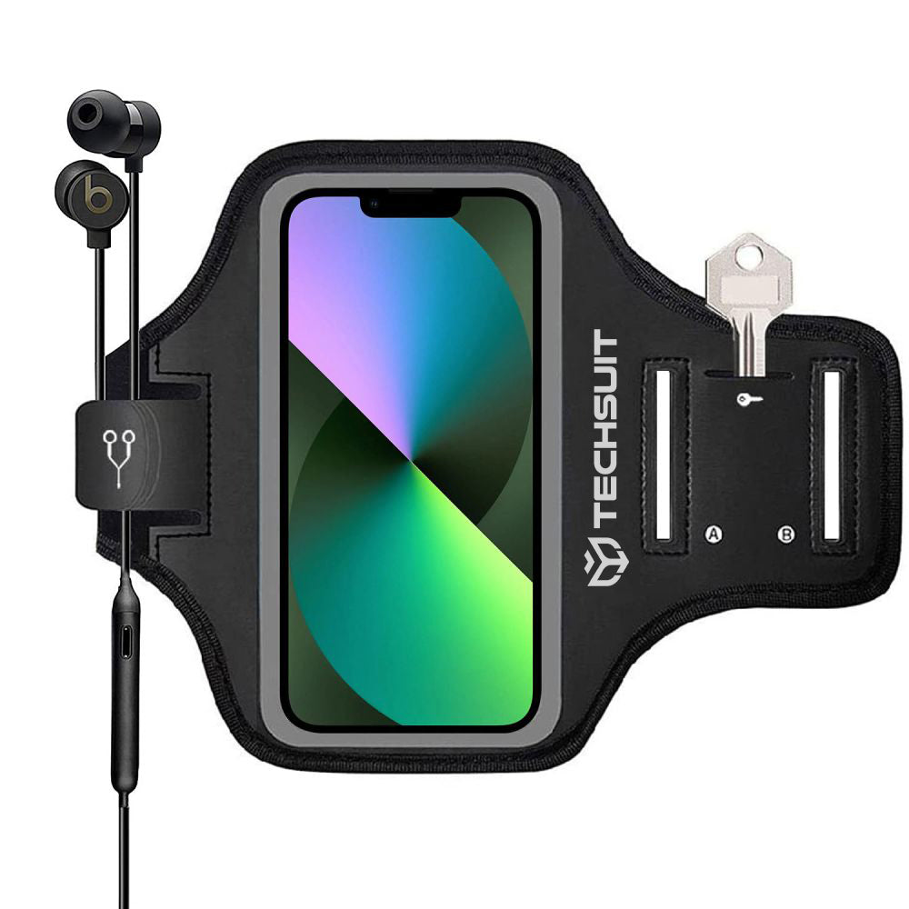 Universal telefonetui max. 6,8 tommer, Techsuit, Sports TH20, sort