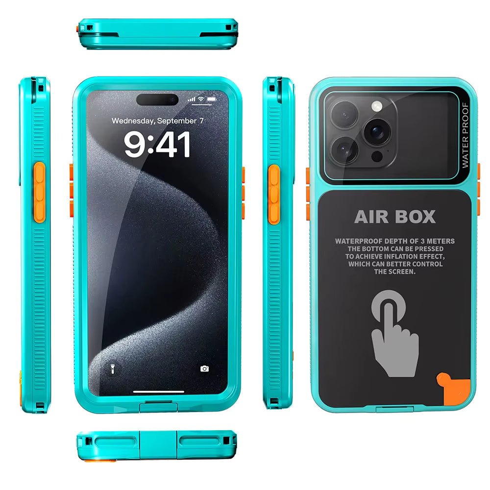 Universal vandtæt cover til telefon max. 6,1 tommer, ShellBox, AirBox, blå