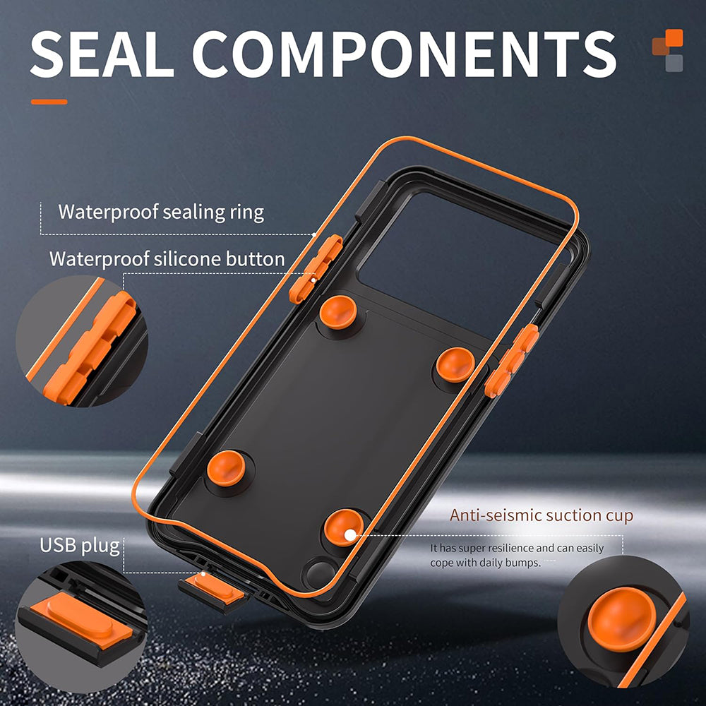 Universal vandtæt cover til telefon max. 6,1 tommer, ShellBox, AirBox, sort
