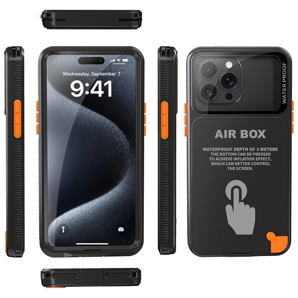 Universal vandtæt cover til telefon max. 6,7 tommer, ShellBox, AirBox, sort