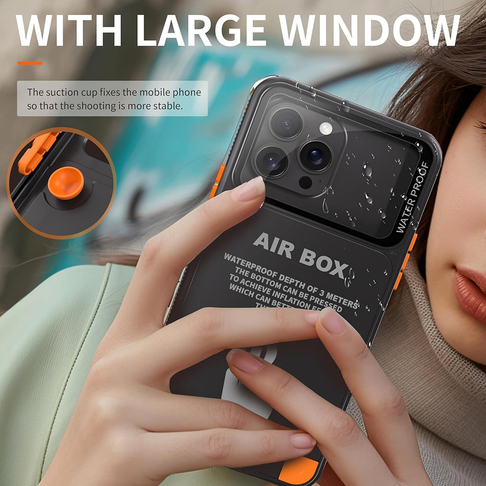 Universal vandtæt cover til telefon max. 6,7 tommer, ShellBox, AirBox, sort