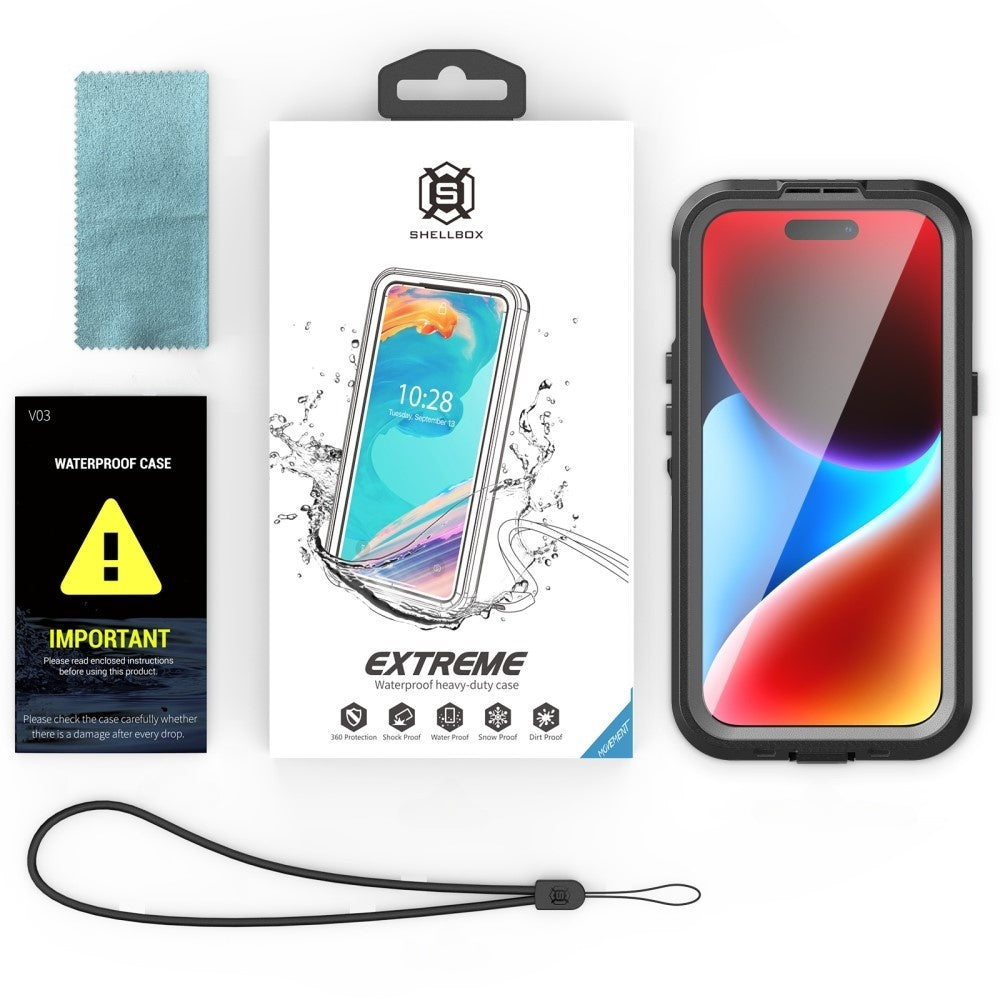 Waterproof MagSafe Cover til Apple iPhone 15, ShellBox, Sort