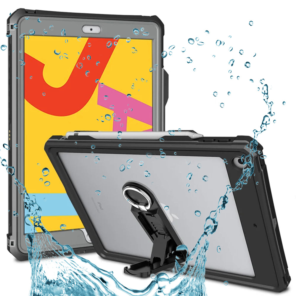Waterproof-etui til Apple iPad 10.2 (2021) / 10.2 (2020) / 10.2 (2019), ShellBox, Sort