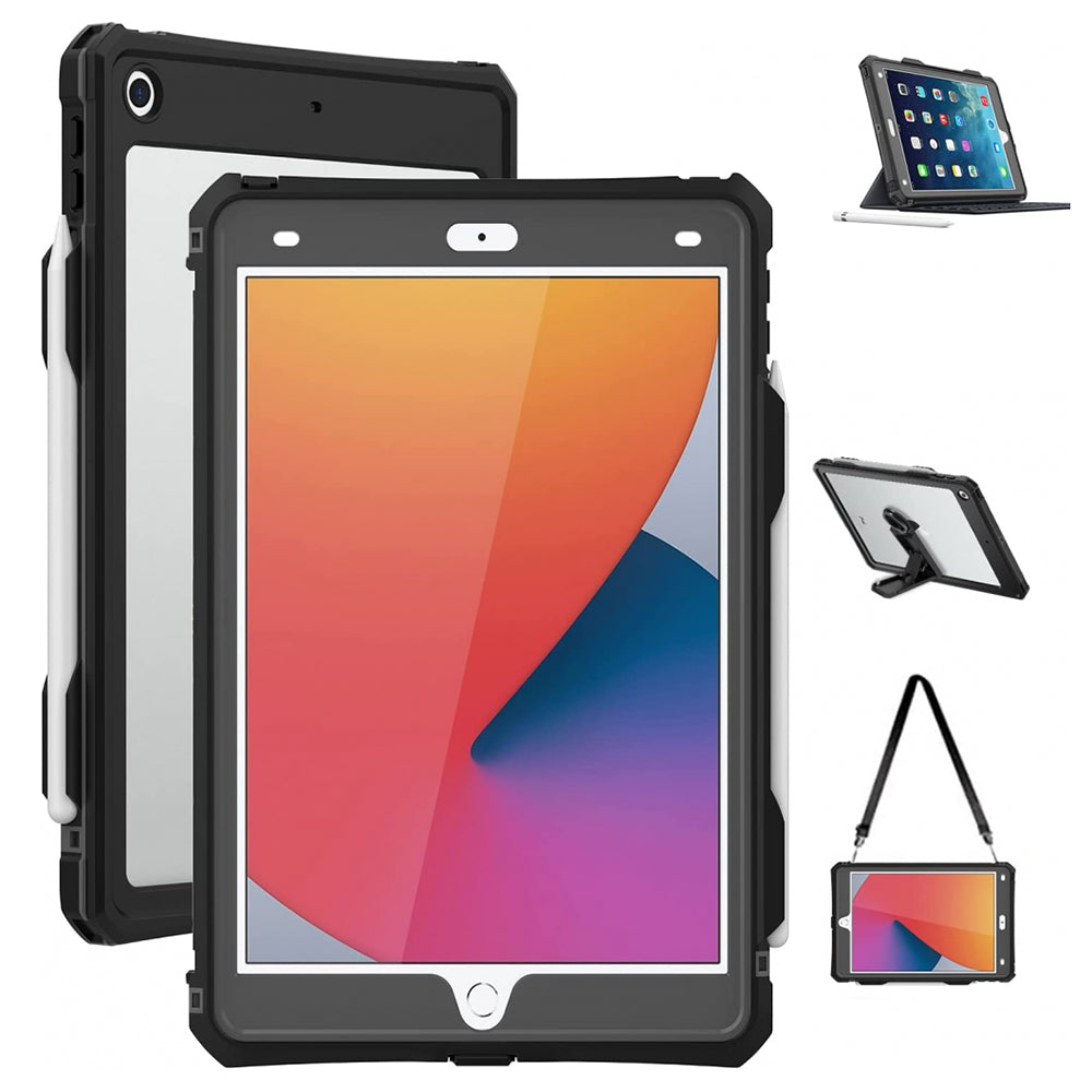 Waterproof-etui til Apple iPad 10.2 (2021) / 10.2 (2020) / 10.2 (2019), ShellBox, Sort