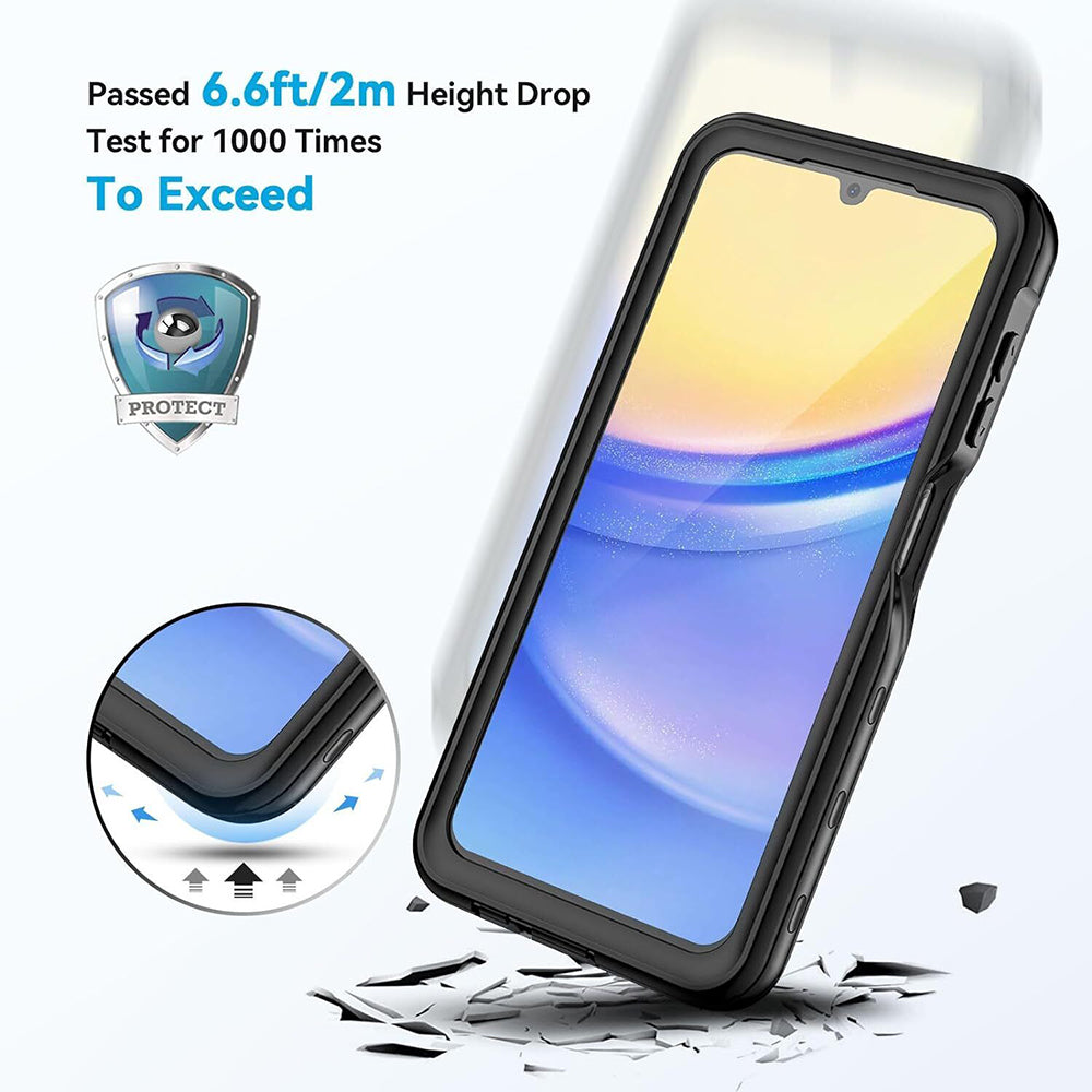 Vandtæt cover til Samsung Galaxy A15 5G A156 / A15 A155, ShellBox, Sort