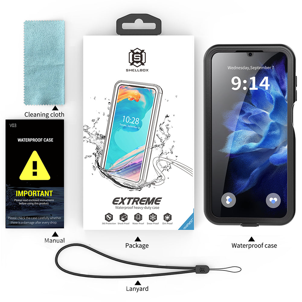 Vandtæt cover til Samsung Galaxy A16 5G A166 / A16 4G A165, ShellBox, Sort