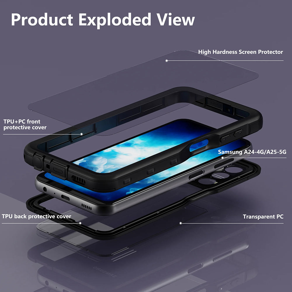 Vandtæt cover til Samsung Galaxy A25 A256, ShellBox, Sort