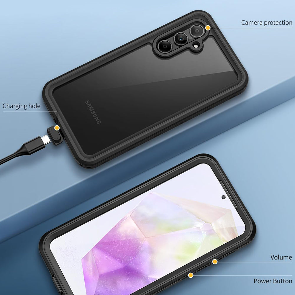 Vandtæt cover til Samsung Galaxy A35 5G A356, ShellBox, Sort