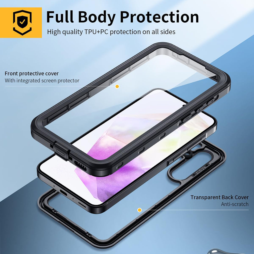 Vandtæt cover til Samsung Galaxy A35 5G A356, ShellBox, Sort
