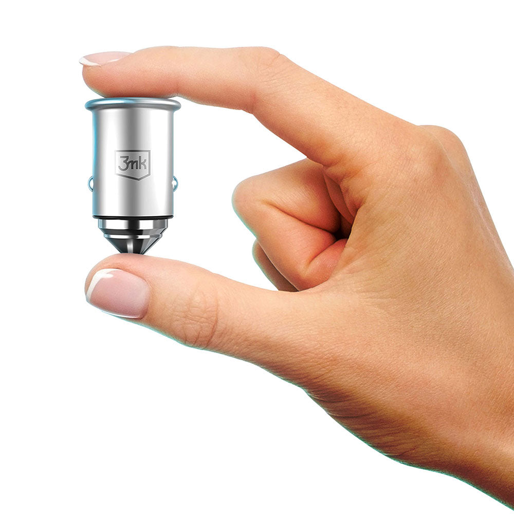 Biloplader 3MK Hyper, 45W, 3A, 1 x USB-A - 1 x USB-C, Sølv