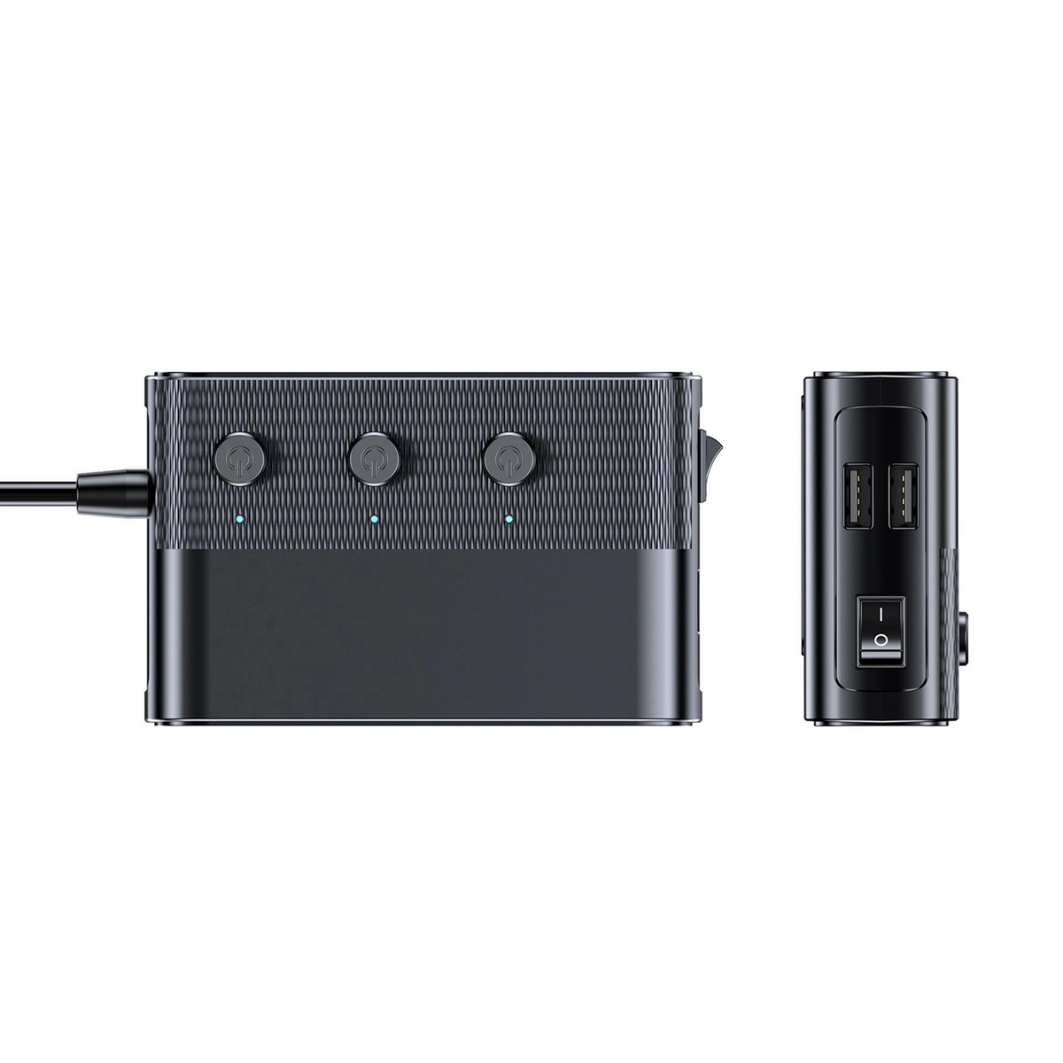 Biloplader 3MK Power Splitter, 120W, 3A, 3 x USB-A - 1 x USB-C - 3 x Cigarettænderforlængelse, Sort