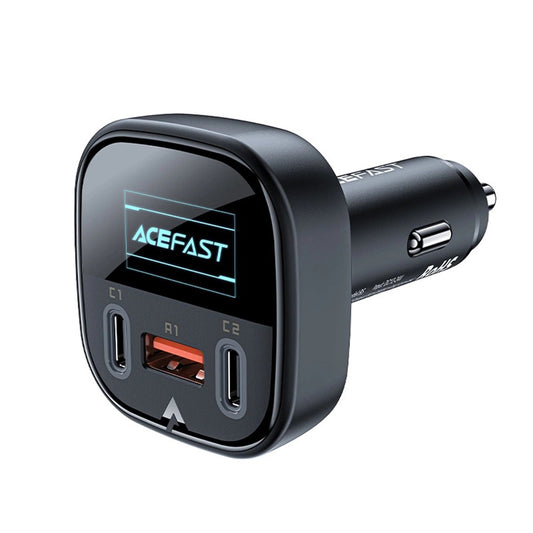 Biloplader Acefast B5 Display, 101W, 5A, 1 x USB-A - 2 x USB-C, Sort