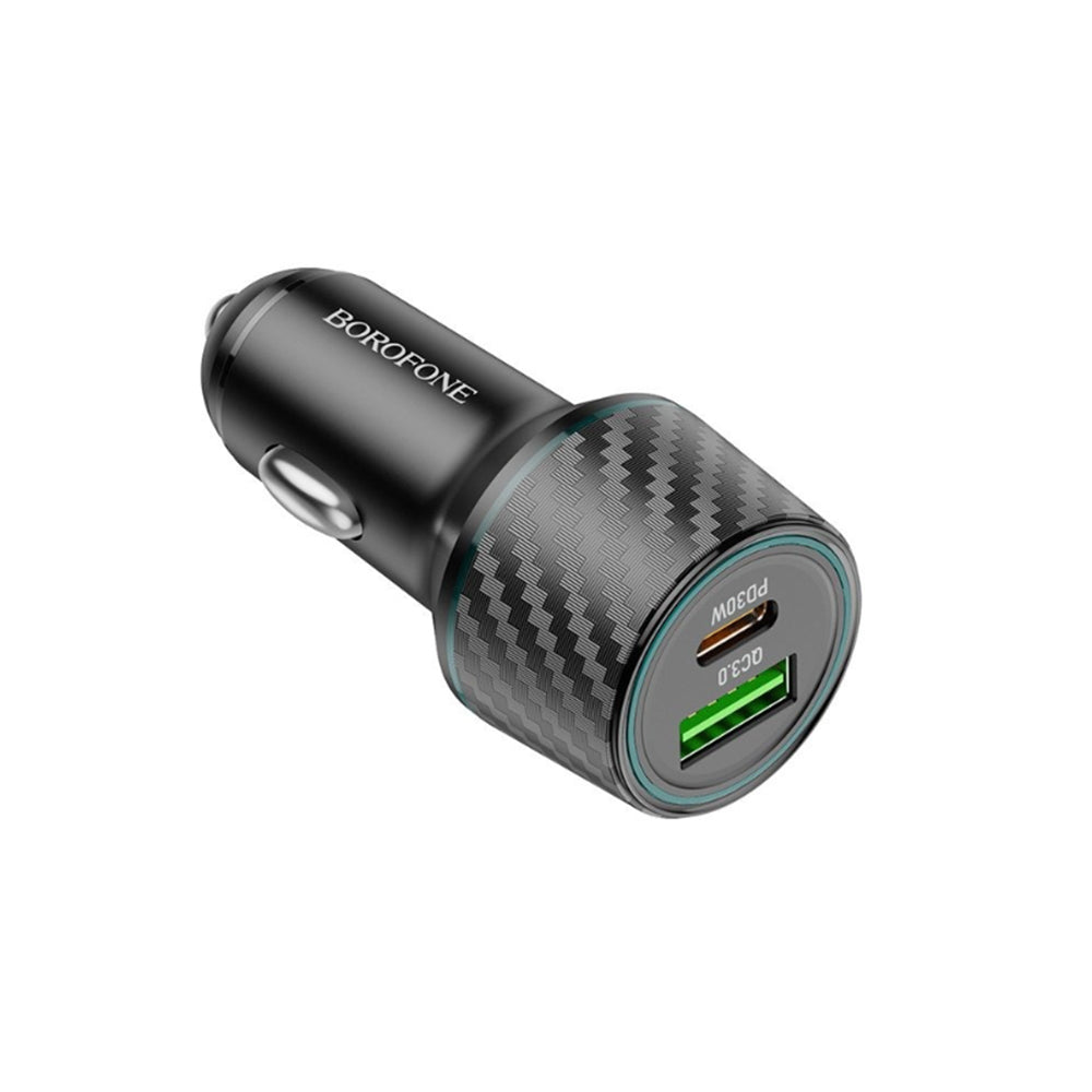 Biloplader Borofone BZ21 Brilliant, 48W, 3A, 1 x USB-A - 1 x USB-C, Sort