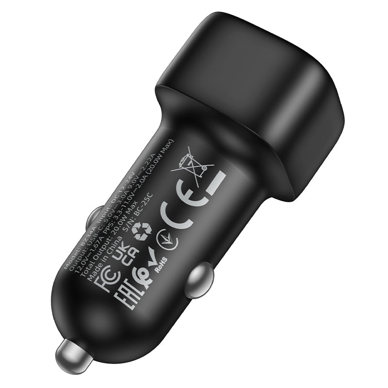 Biloplader Borofone BZ34A Cloud, 20W, 3A, 1 x USB-C, Sort