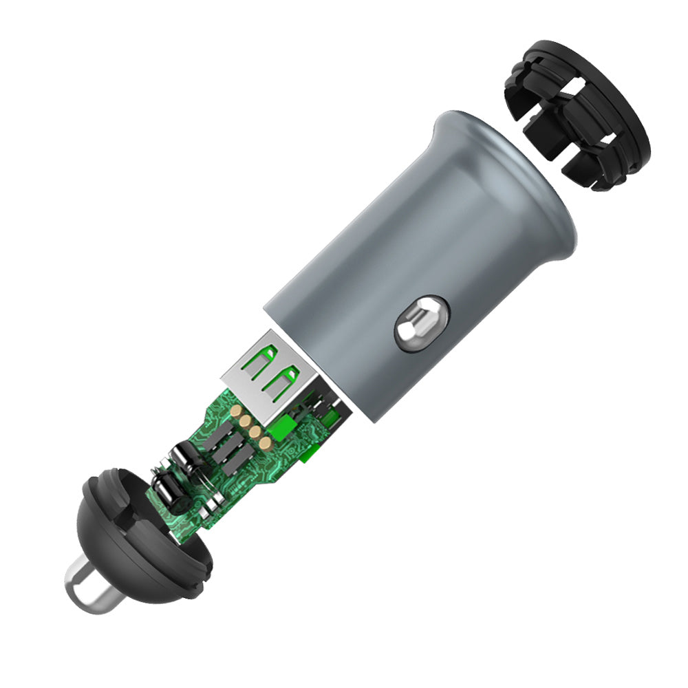 Biloplader ColorWay, 36W, 3A, 2 x USB-A, Grå