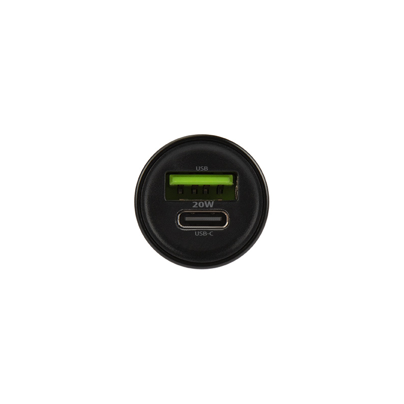 Biloplader med USB-C kabel MaXlife MXCC-04, 20W, 3A, 1 x USB-A - 1 x USB-C, Sort