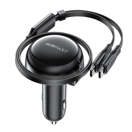 Biloplader med USB-C kabel Acefast B13, 53W, 3A, 1 x USB-A, Sort