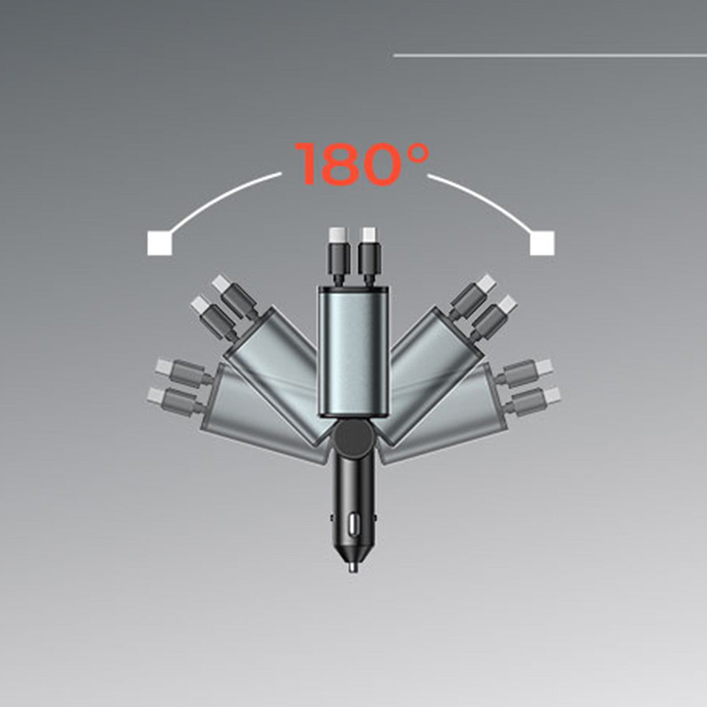 Biloplader med USB-C / Lightning-kabel Lisen, 69W, 3A, 1 x USB-A - 1 x USB-C, Sort YL0224040031