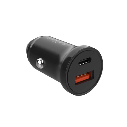 Fast oplader til bil, 20W, 3A, 1 x USB-A - 1 x USB-C, Sort