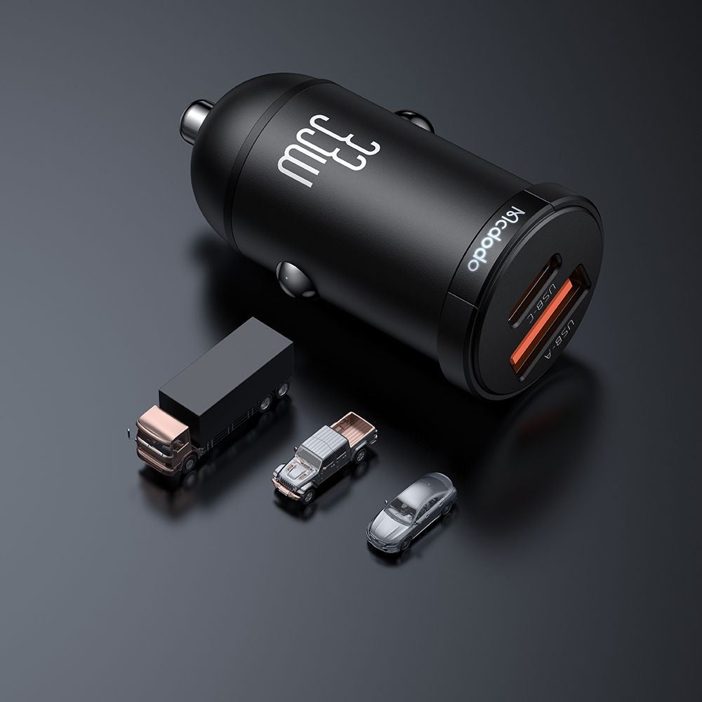 Biloplader McDodo CC-2320 Cool, 33W, 3A, 1 x USB-A - 1 x USB-C, Sort